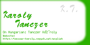 karoly tanczer business card